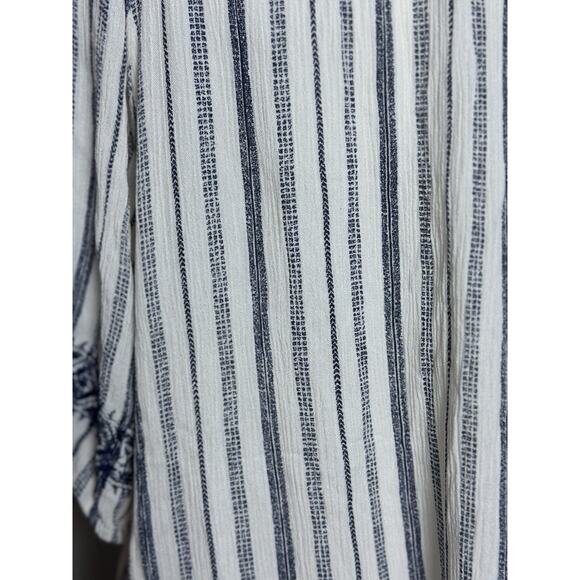 Knox Rose Womens Cream Navy Stripped Bohemian Womens Casual Oversized Top XXL - Picture 12 of 16